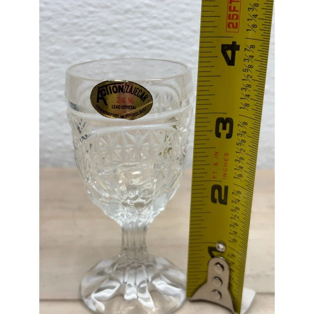 Vtg 1982 Set Of 4 Genuine 24% Full Lead Crystal Cordial Glasses